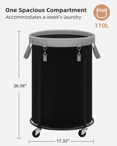 Storage Maniac removable liner bag lets you carry laundry easily.