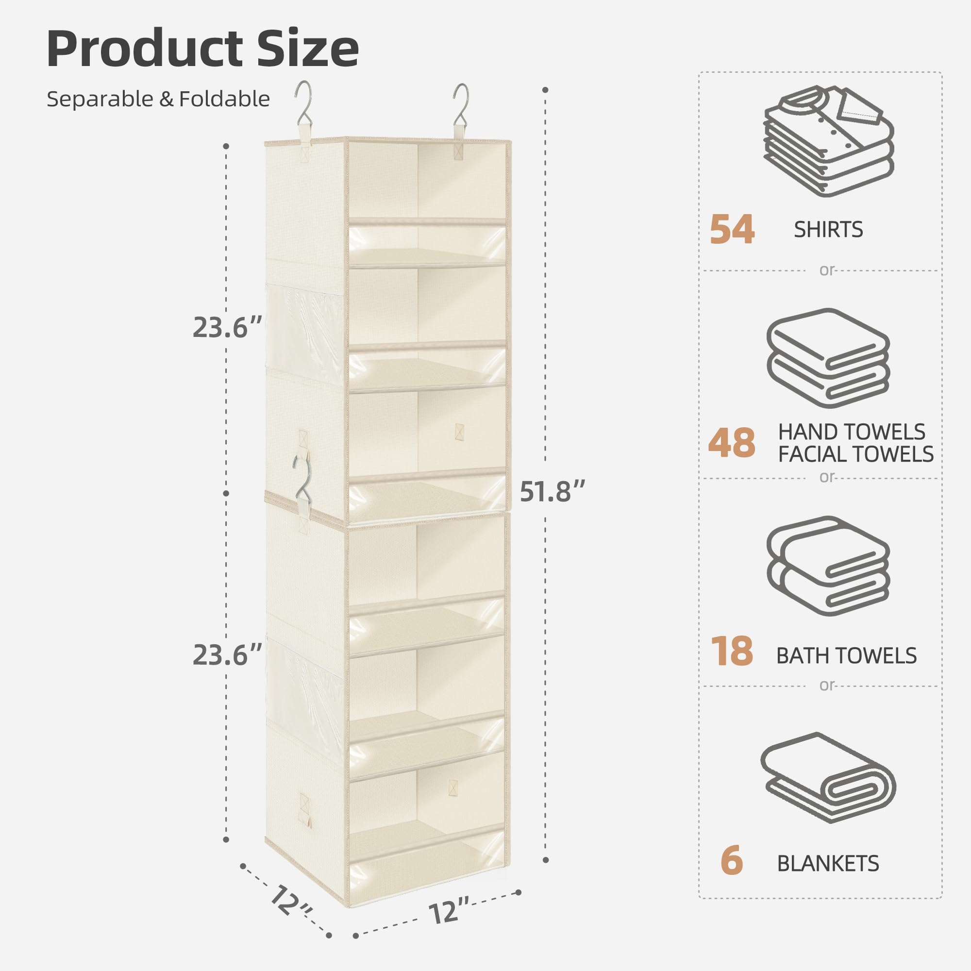 Storage Maniac separable 3-tier hanging shelves ready to expand vertical storage.