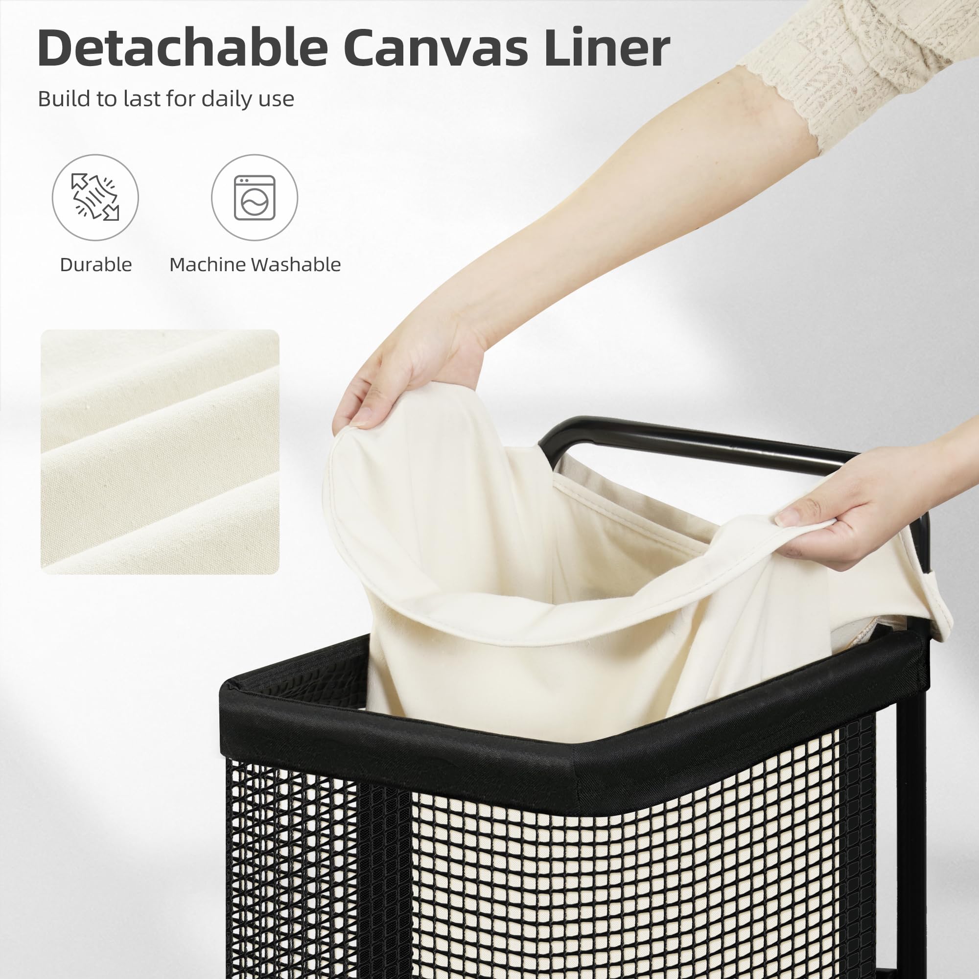 Storage Maniac steel frame with PVC mesh provides sturdy, safe support.