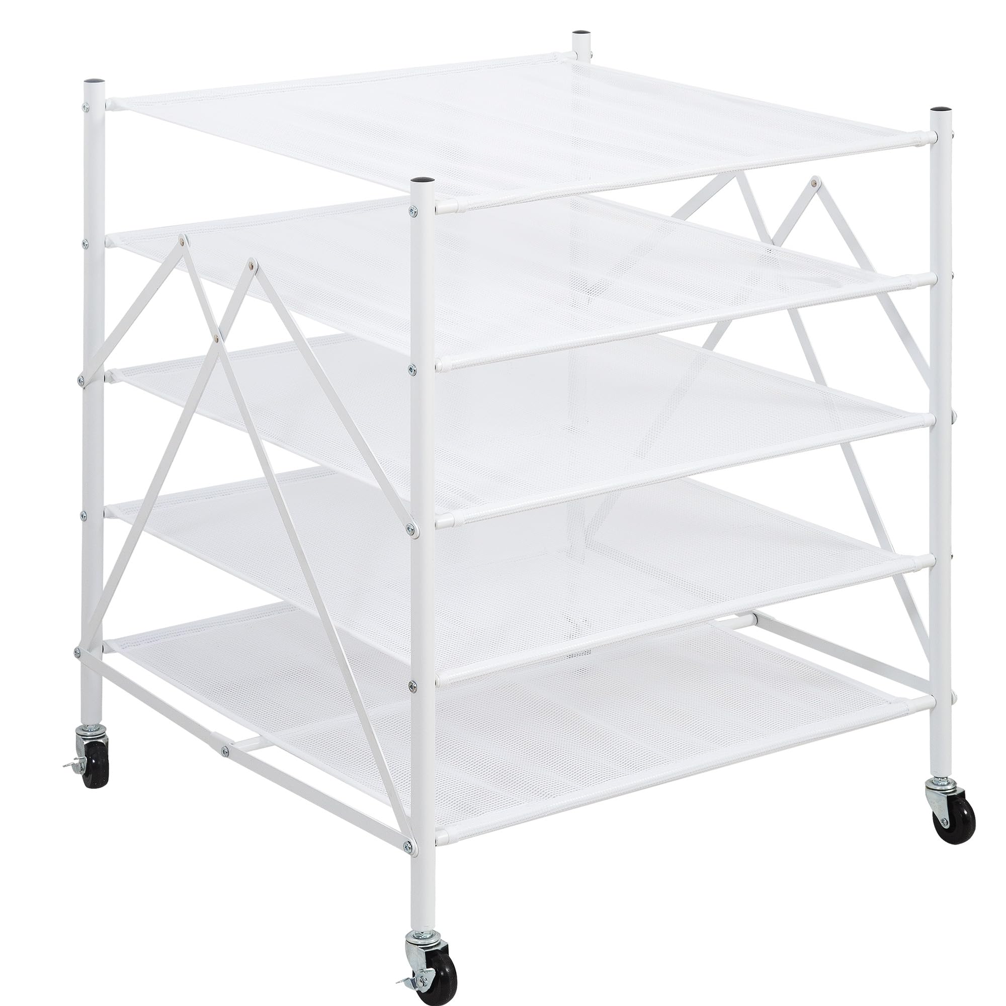 STORAGE MANIAC 5-tier sweater drying rack in assembled view, maximizing drying space.