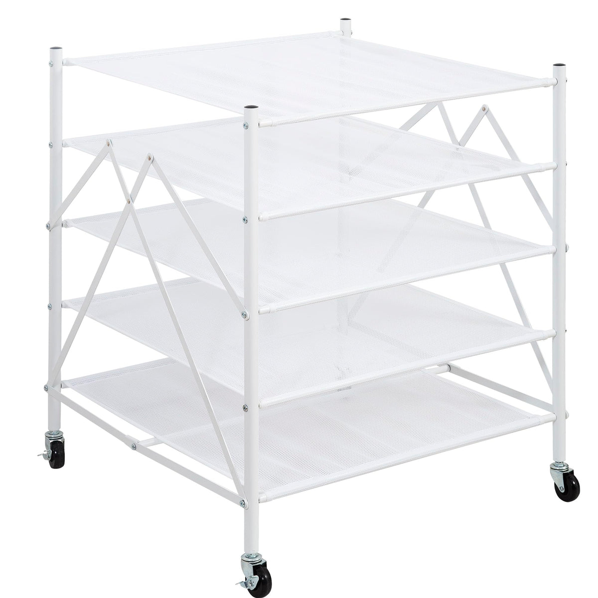 STORAGE MANIAC 5-tier sweater drying rack in assembled view, maximizing drying space.