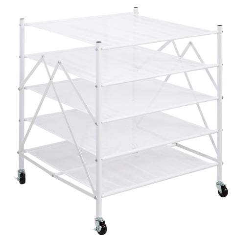 STORAGE MANIAC 5-tier sweater drying rack in assembled view, maximizing drying space.