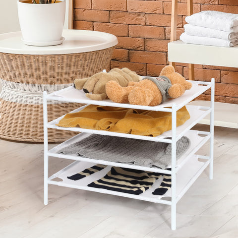 STORAGE MANIAC sweater drying rack stackable setup demonstrates space-saving design for tidy laundry rooms.