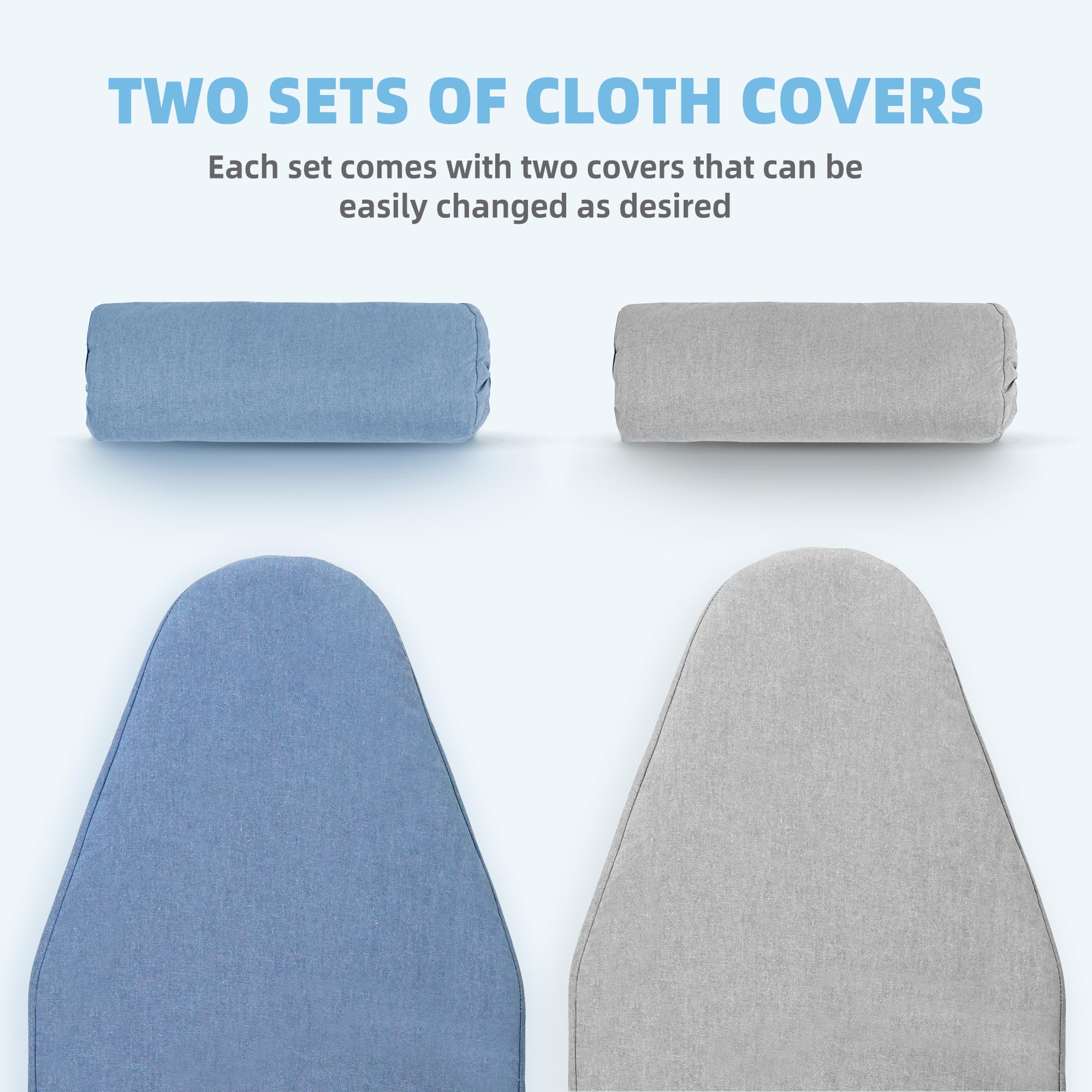 Storage Maniac Tabletop Ironing Board with two covers offers flexible heat-reflective ironing options.