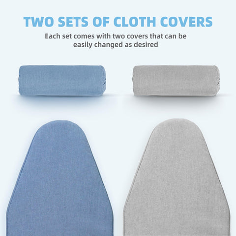 Storage Maniac Tabletop Ironing Board with two covers offers flexible heat-reflective ironing options.
