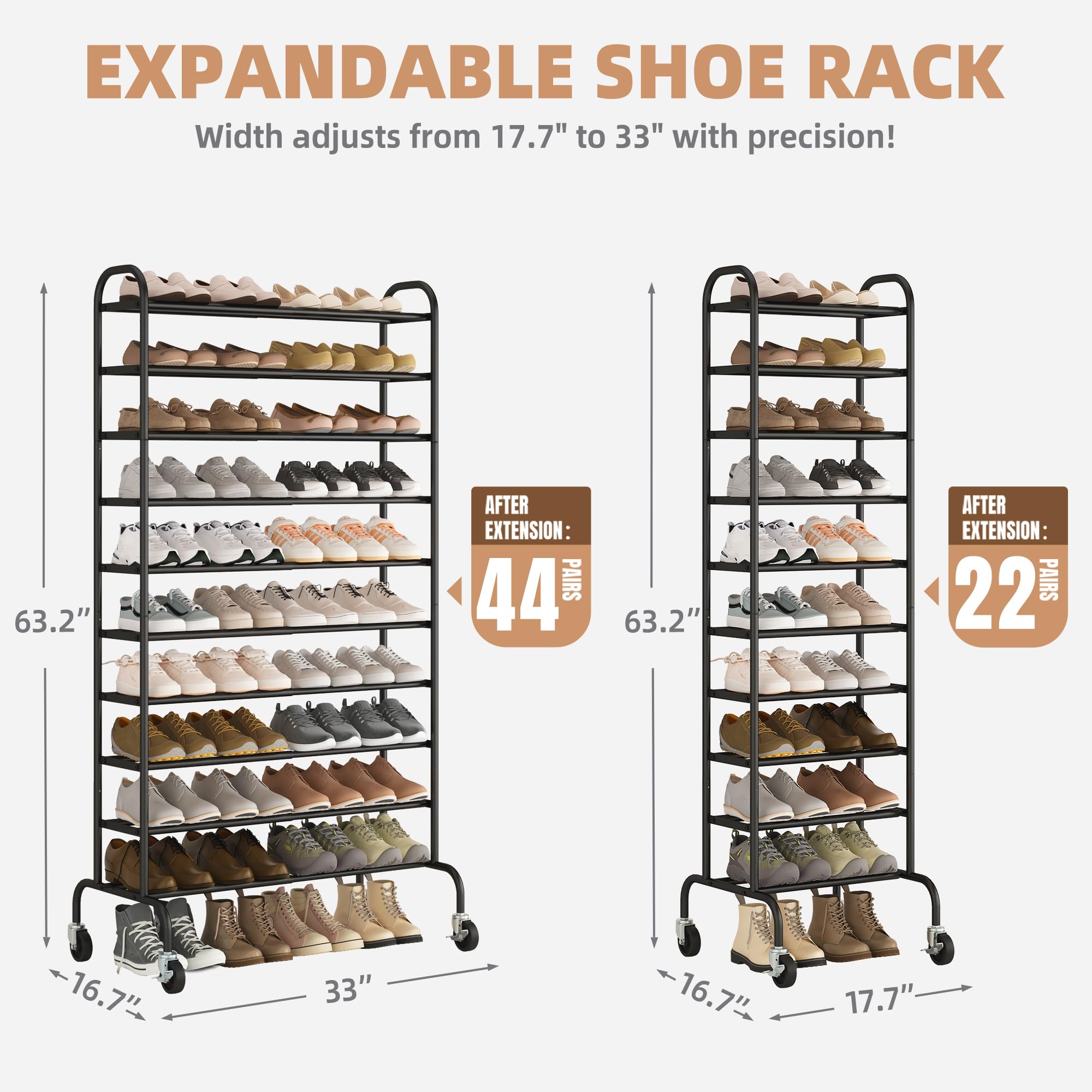 STORAGE MANIAC vertical shoe rack assembly showcases space-saving stacking.