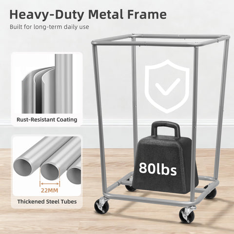 Storage Maniac wheels with brakes enable smooth mobility and secure stops.