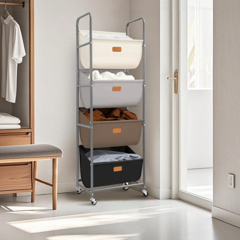 Storage Maniac wheels with two lockable casters provide stable movement