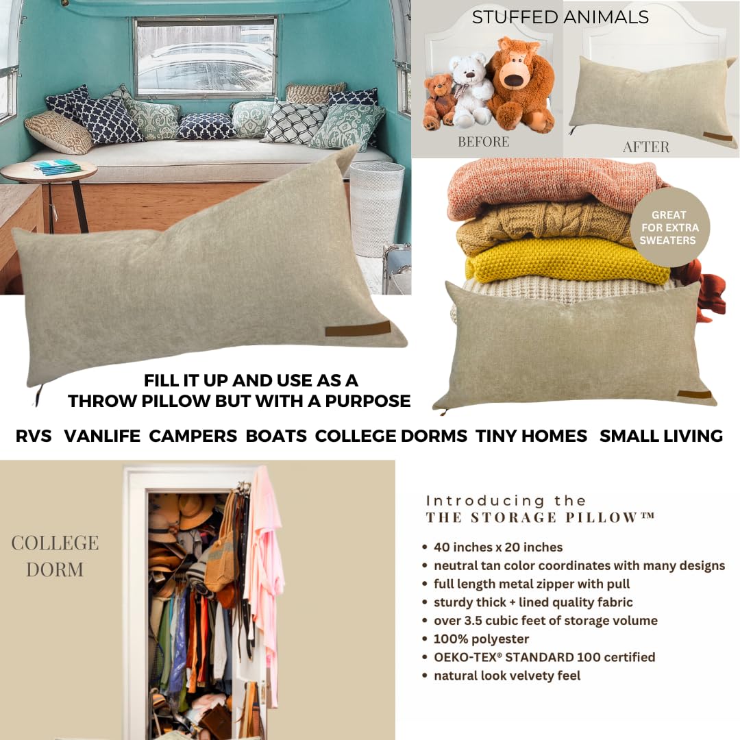 STORAGE PILLOW XL can replace drawers, bins, or space-saving bags in compact spaces.