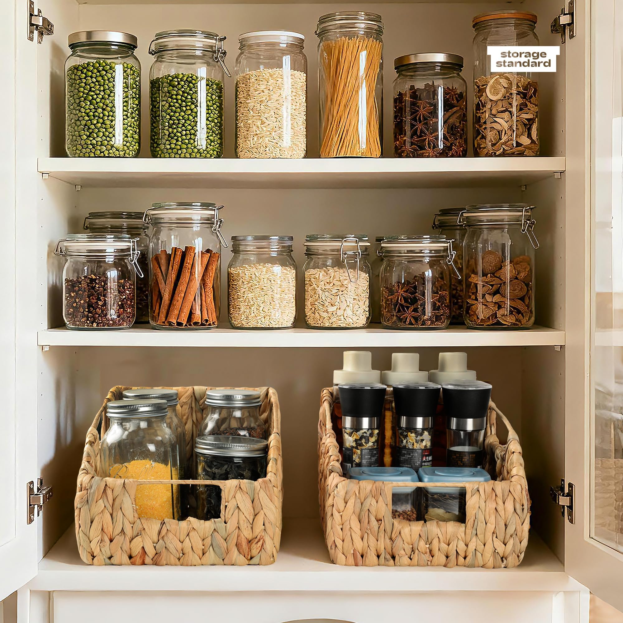 Storage Standard decorative storage doubles as a stylish display on shelves