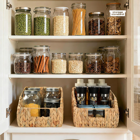 Storage Standard decorative storage doubles as a stylish display on shelves
