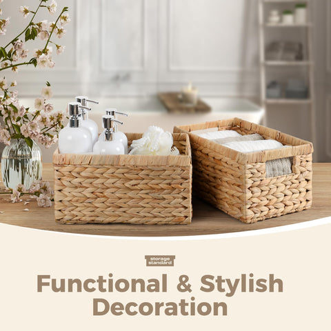Storage Standard natural water hyacinth basket lightweight yet sturdy for daily use.