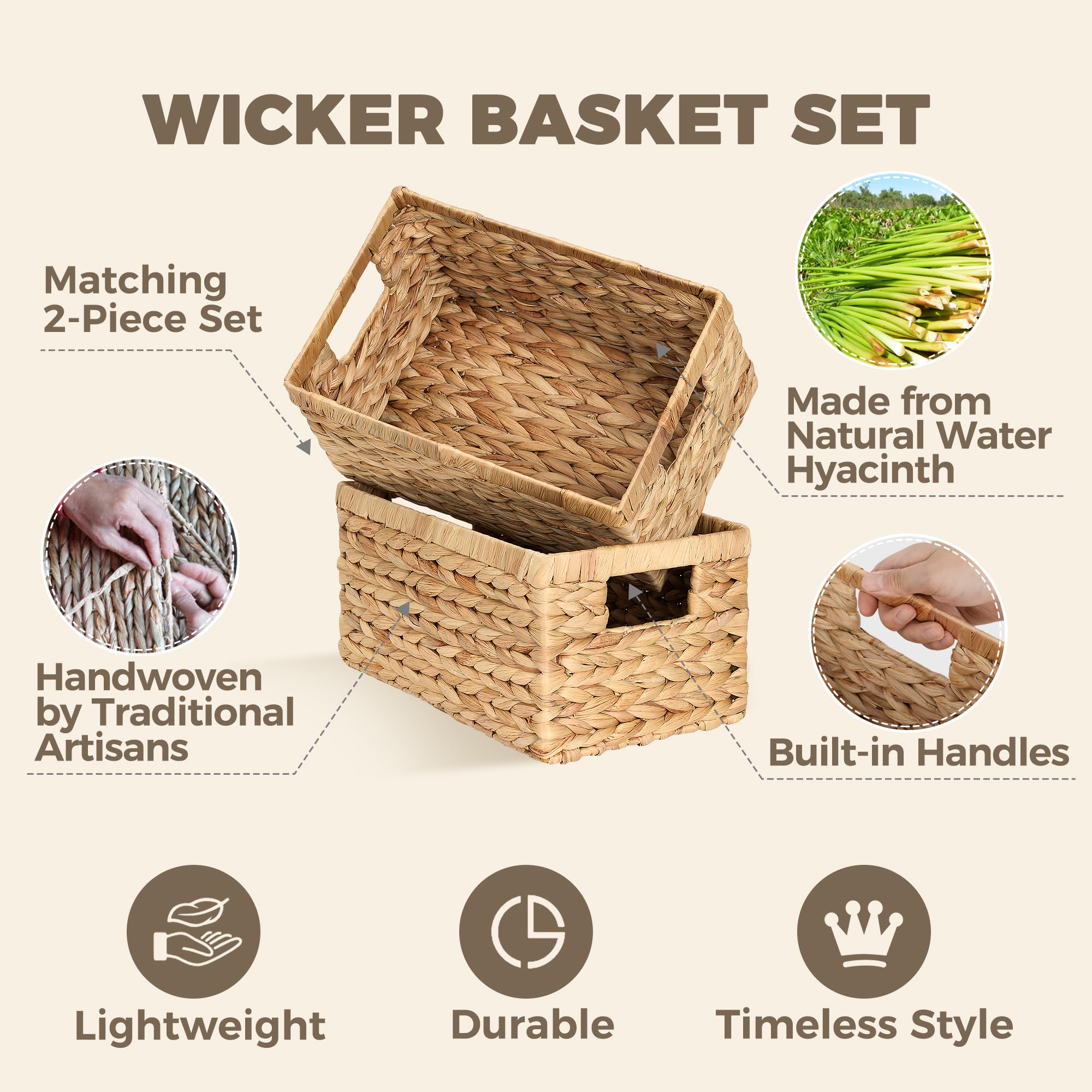 Storage Standard pantry woven basket organizes snacks and essentials with natural style.