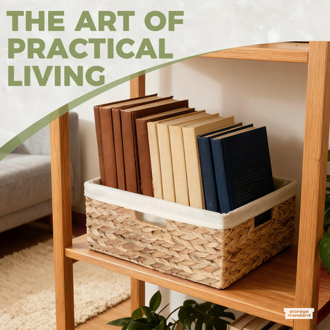 Storage Standard living room display basket blends storage with natural charm.