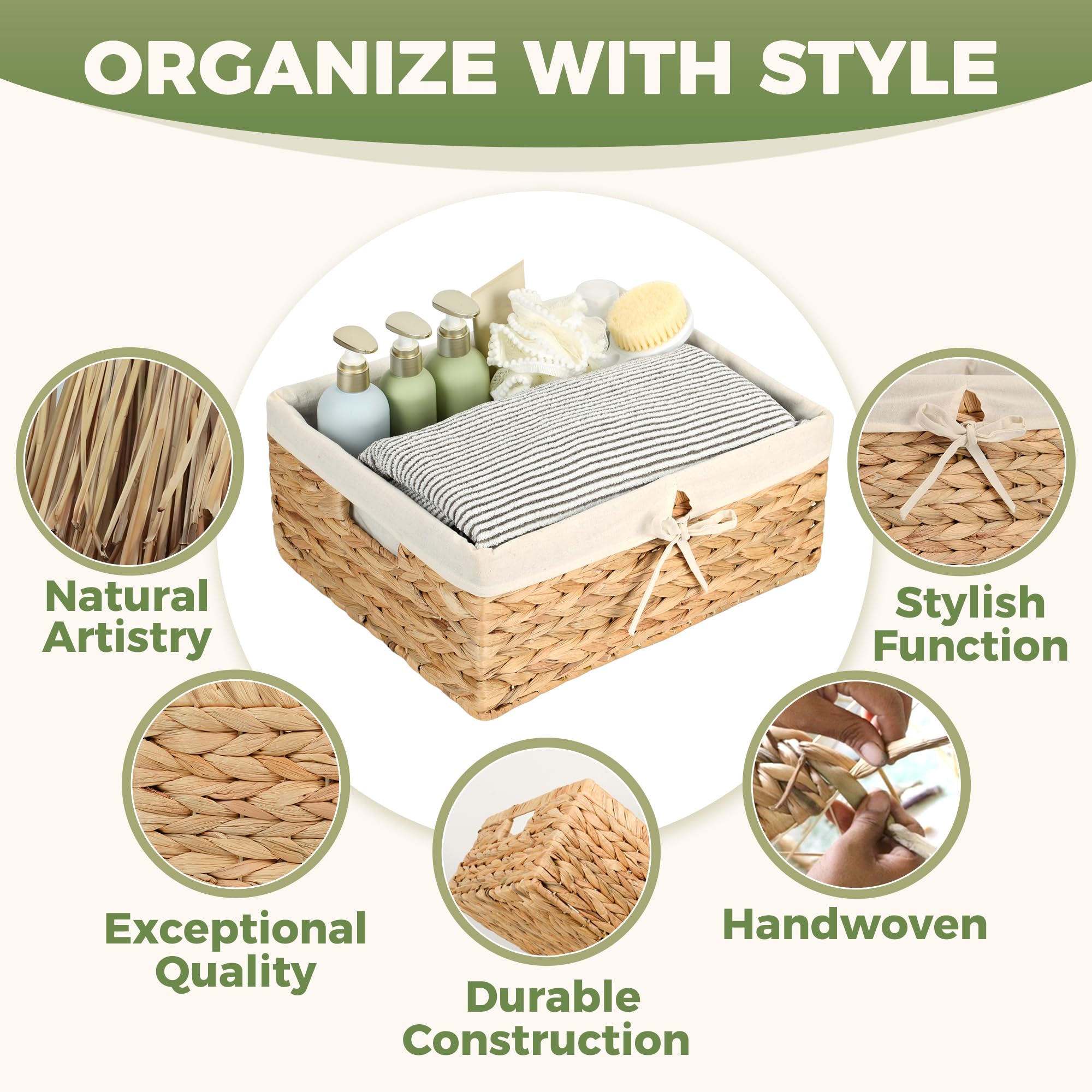 Storage Standard natural decor basket showcases eco-friendly materials and rustic style.