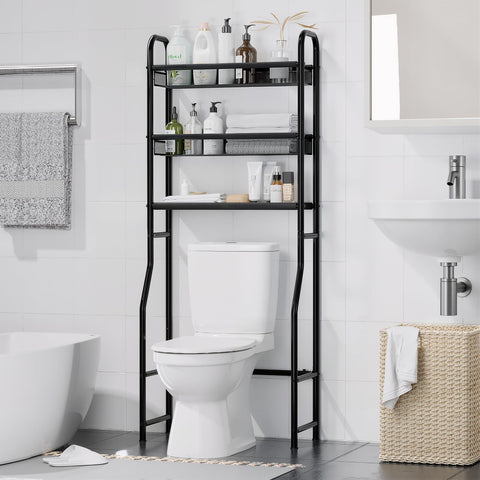 StorageIDEAS breathable vinyl mesh shelves provide organized bathroom storage with airflow.