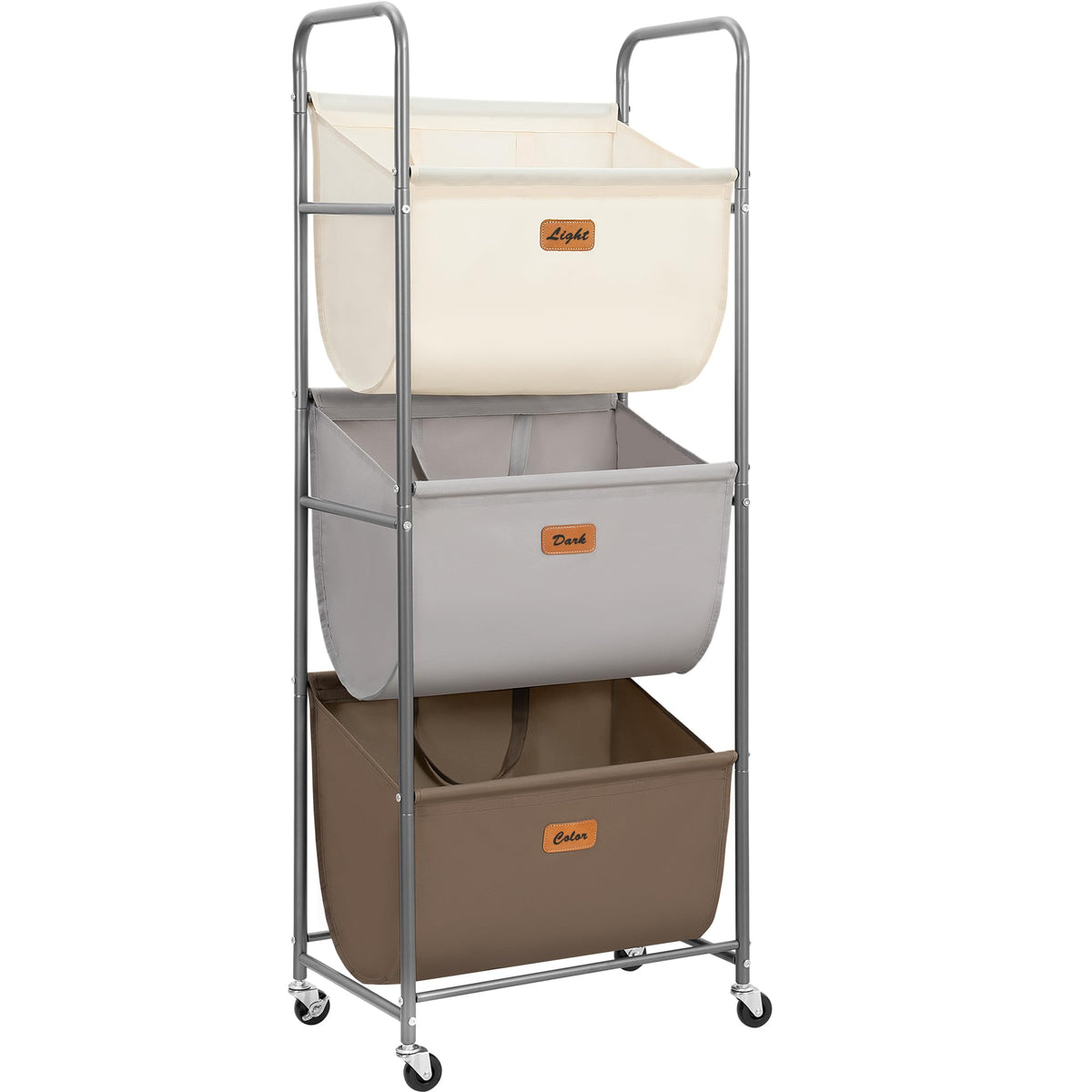 Storage Maniac 120L vertical hamper front view for organized sorting.