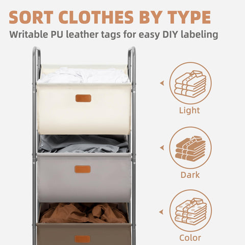 Storage Maniac 3-tier basket with wheels enables easy mobility.