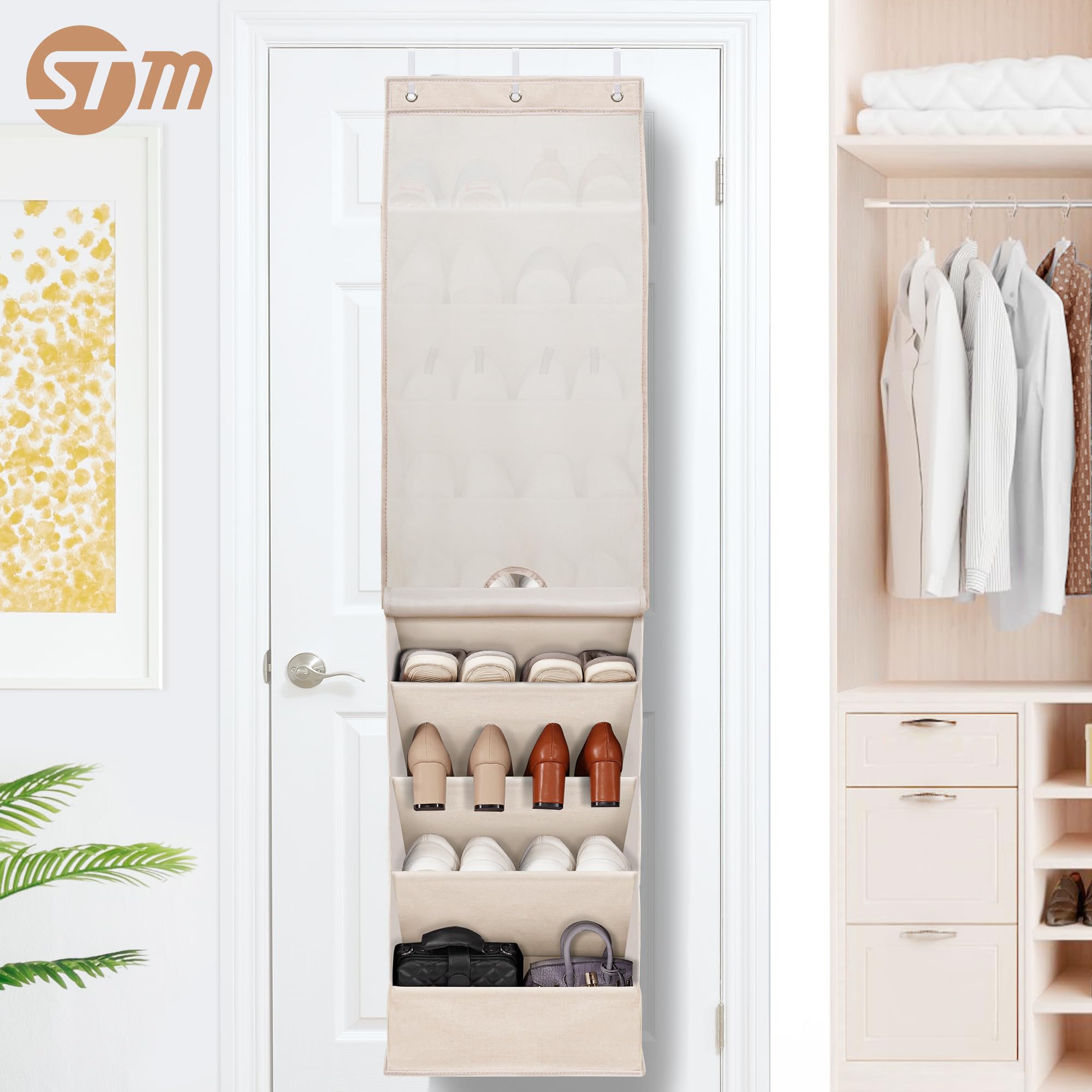 Easy-access pockets designed for quick retrieval of footwear and accessories
