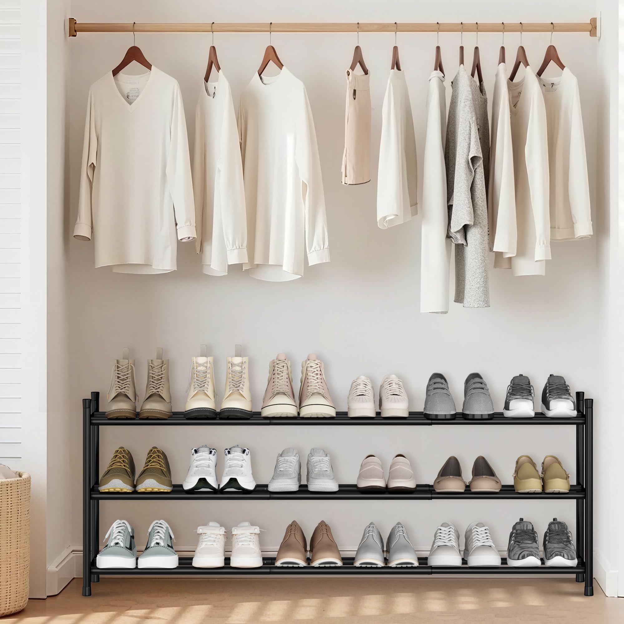 STORAGE MANIAC anti-slip feet stabilize the rack on floors.