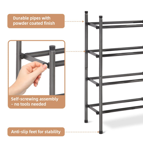 Storage Maniac sturdy foot covers protect floors and stabilize the rack