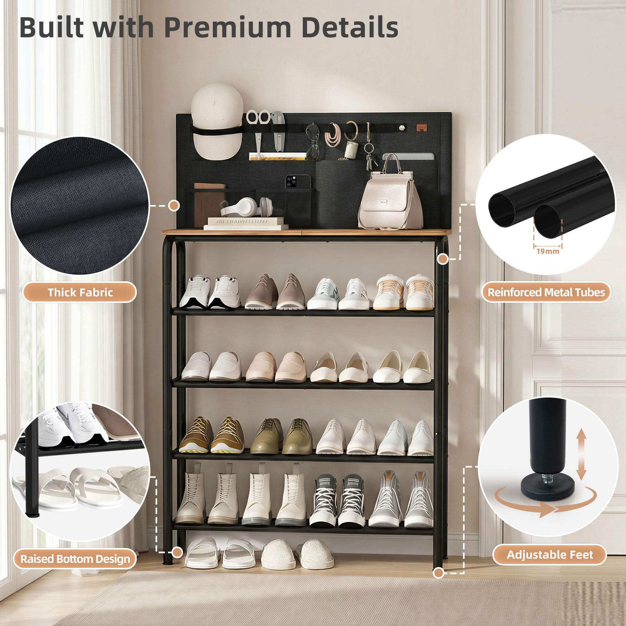 Storage Maniac top tier supports up to 60 lbs for bags.