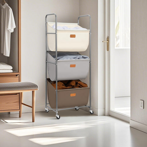 Storage Maniac water-resistant liner protects clothes during use.