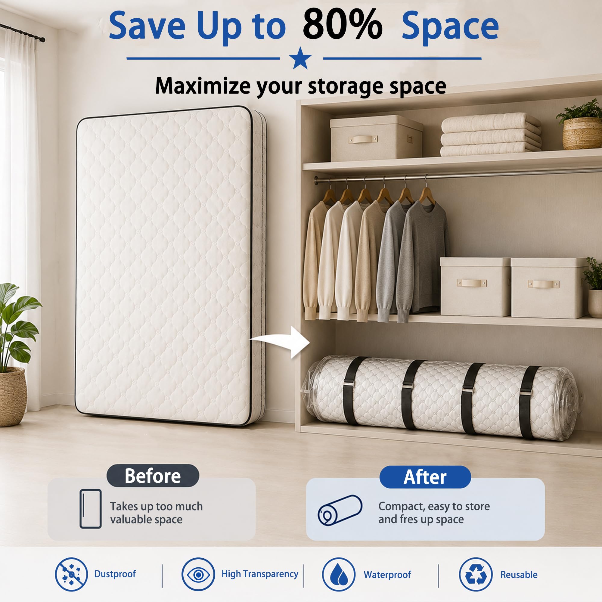 Storage Master bag compresses twin mattress by up to 80 percent