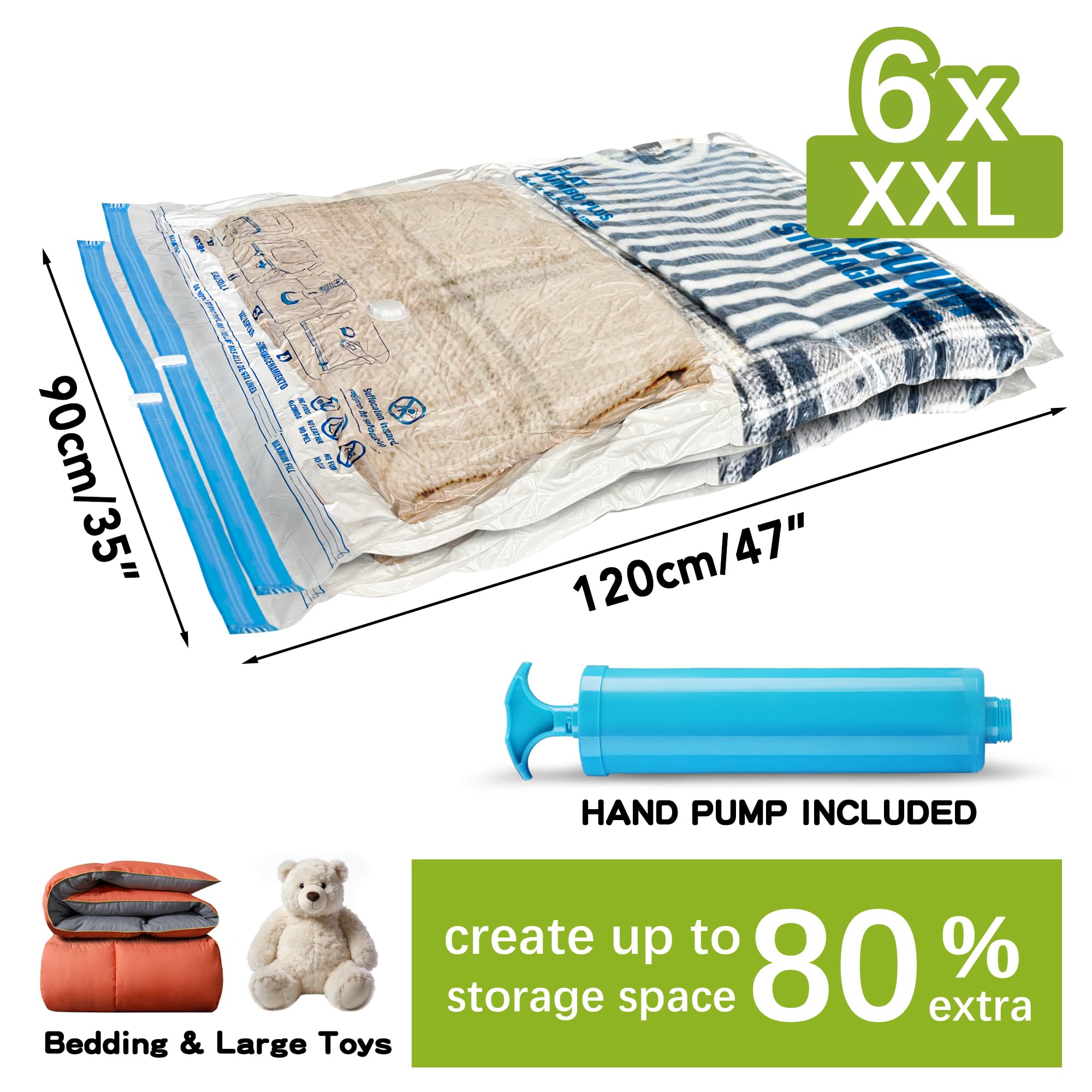 Storage Master XXL bag for duvets keeps bedding protected and space-saving.