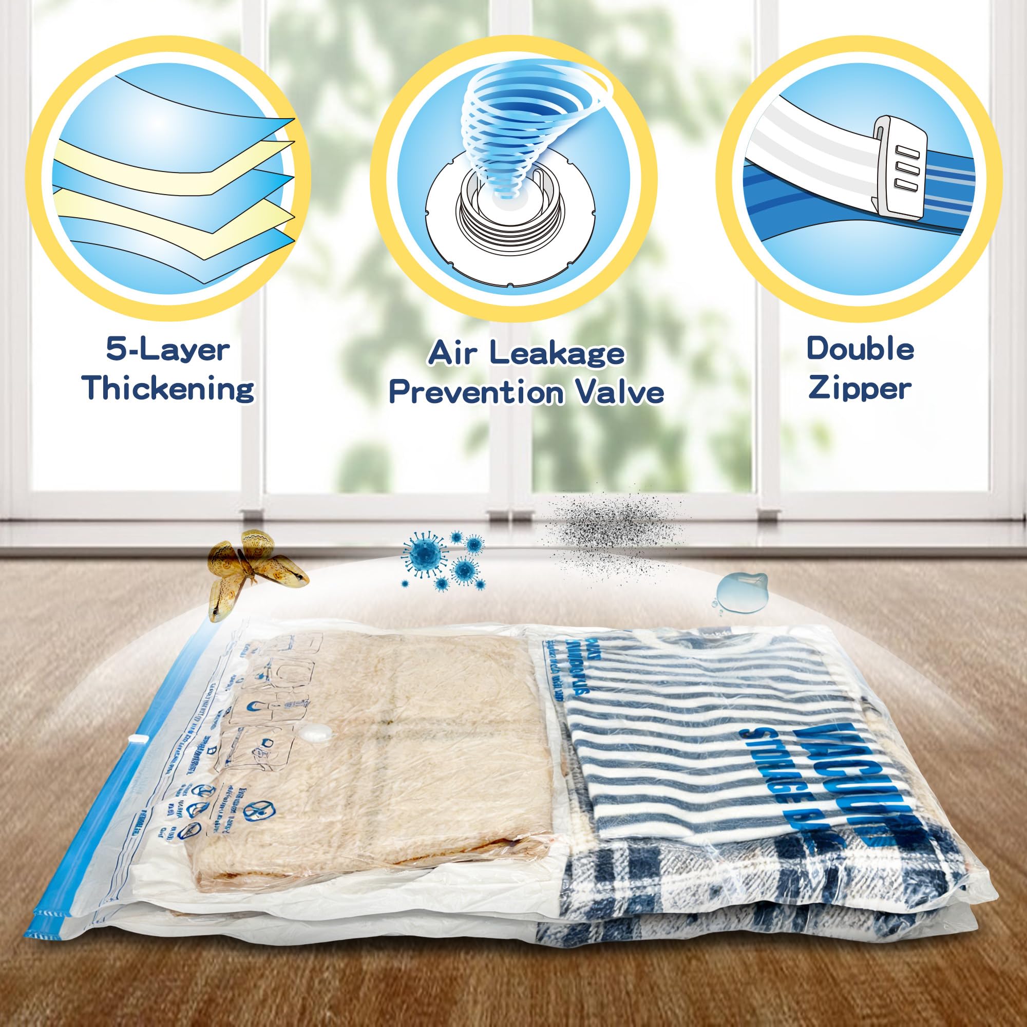 Storage Master bag with turbo valve ensures efficient air removal for secure storage.
