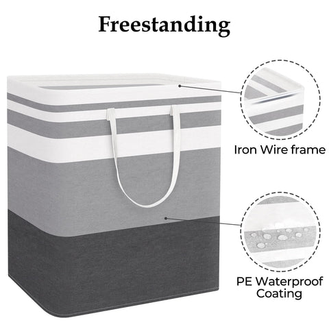 StorageRight freestanding-laundry-basket stands upright for quick load management.