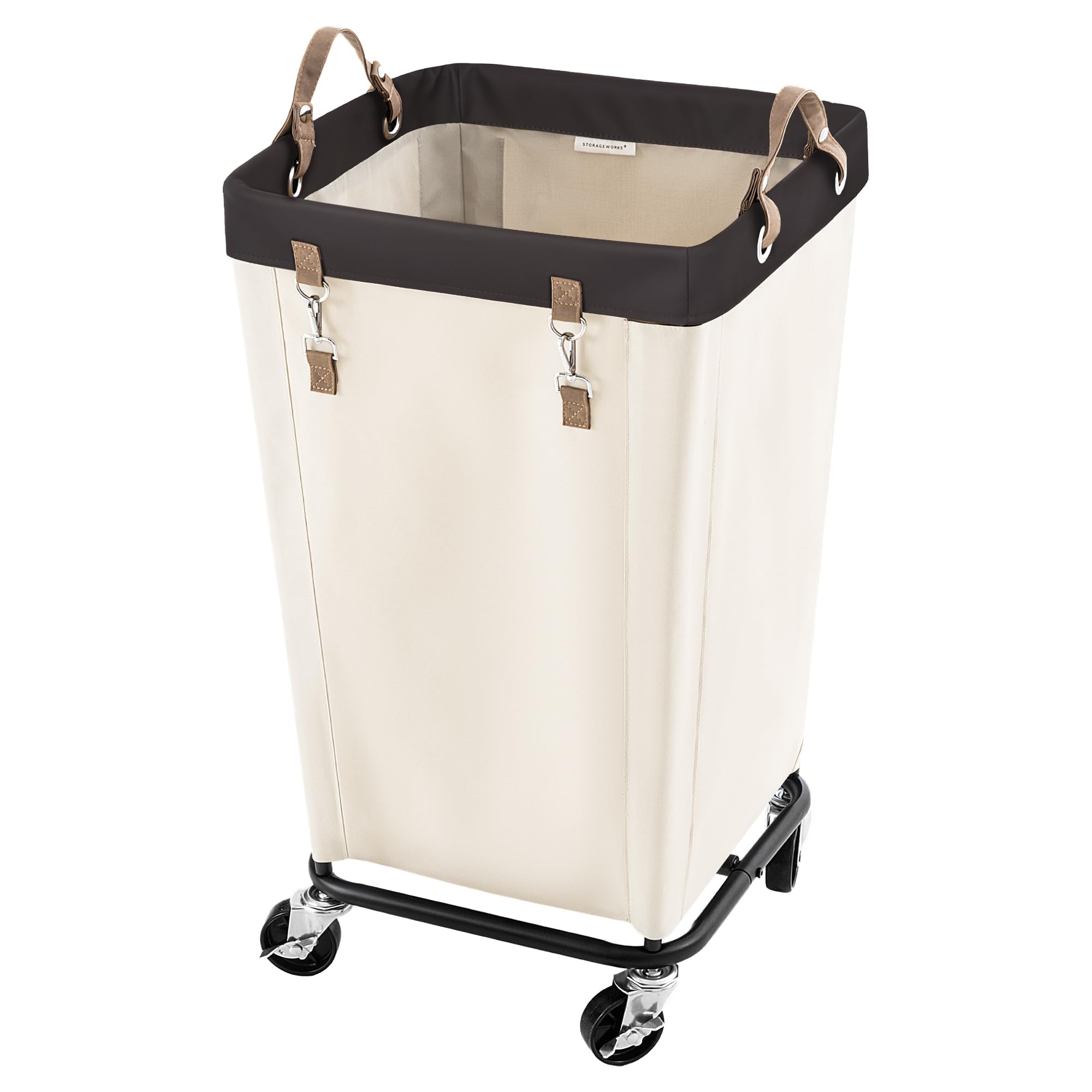 StorageWorks 110L laundry basket with wheels for effortless transport