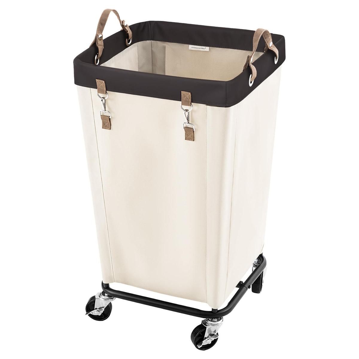 StorageWorks 110L laundry basket with wheels for effortless transport