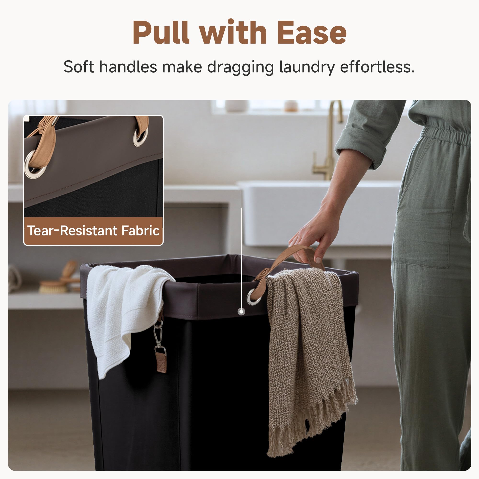 StorageWorks 160L basket soft grip handle enables comfortable pushing