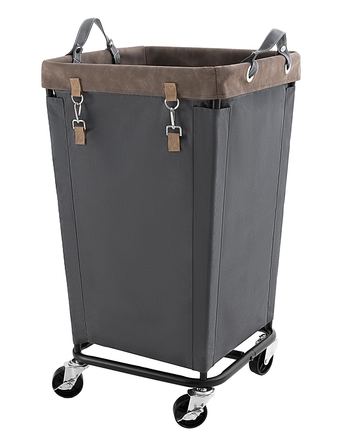 StorageWorks 160L laundry basket with wheels for smooth transport.