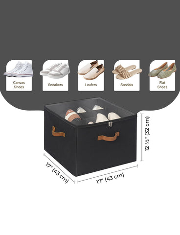 StorageWorks adjustable dividers create customizable compartments for sneakers.