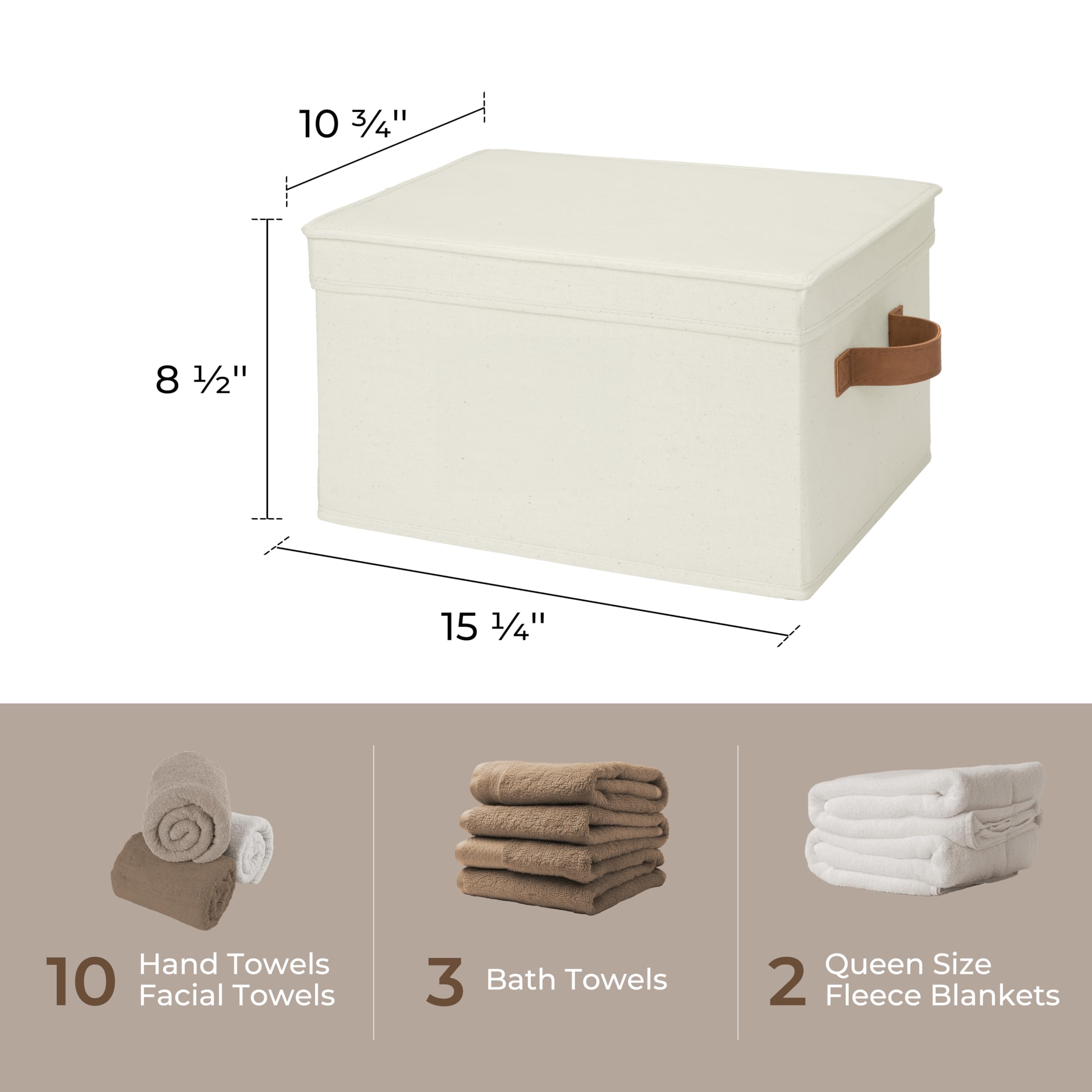 StorageWorks lidded baskets on shelf save space and contain items