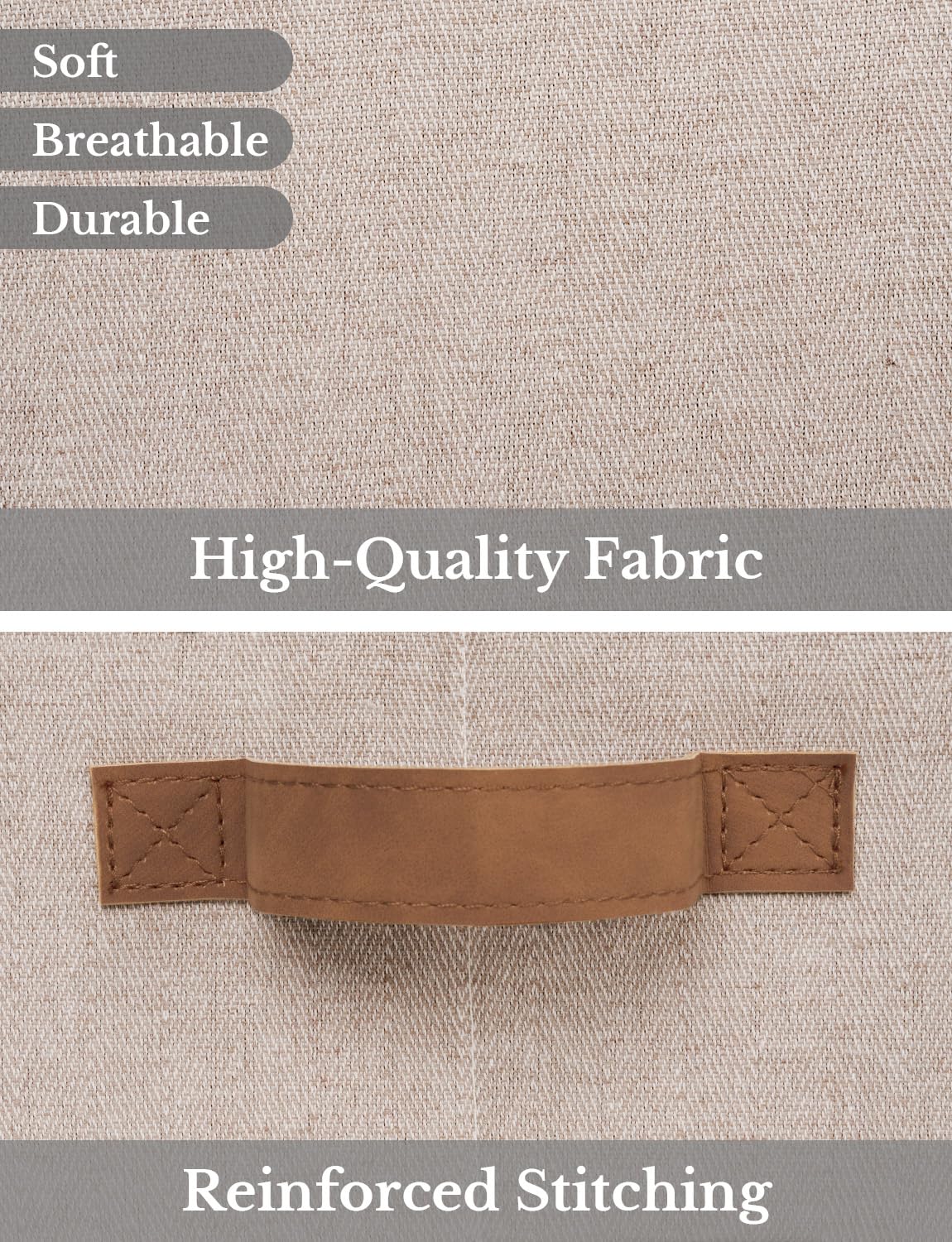 StorageWorks natural fabric bin blends with decor while organizing towels and supplies.