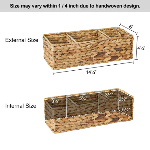 StorageWorks bathroom organizer with compact dimensions for shelves.