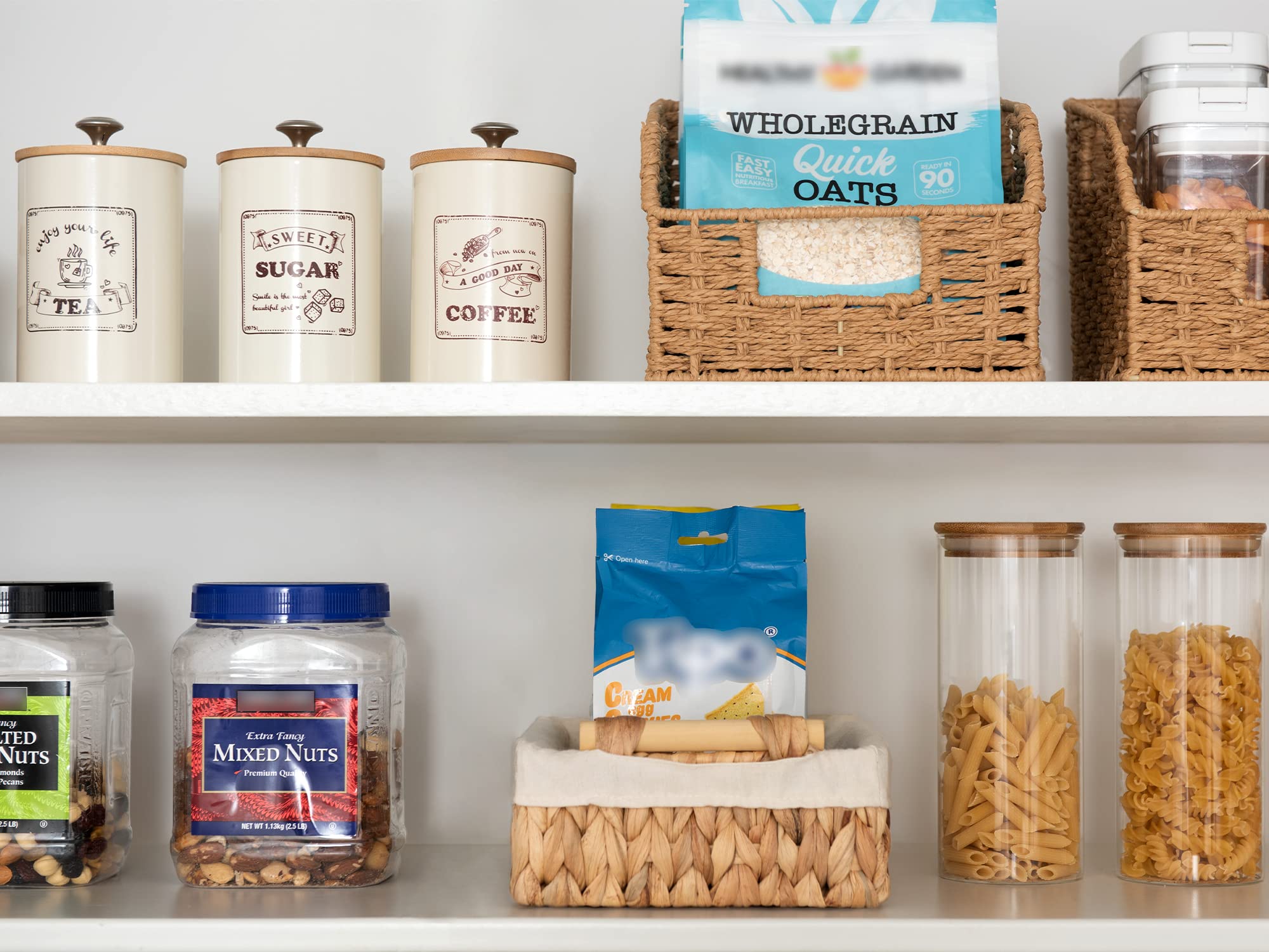 StorageWorks bathroom basket with washable liner.