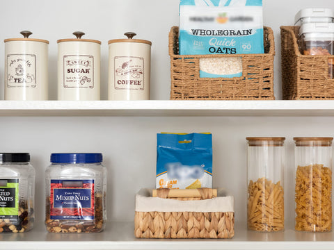 StorageWorks bathroom basket with washable liner.