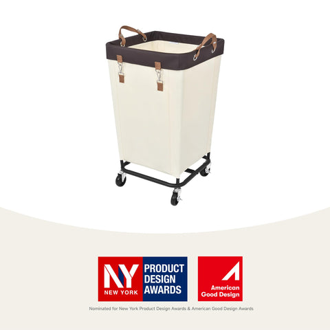 StorageWorks beige laundry basket ideal for home, hotel, and dorm organization.