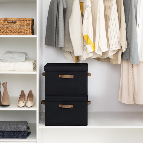 StorageWorks 40L capacity bin holds coats books and more on shelves