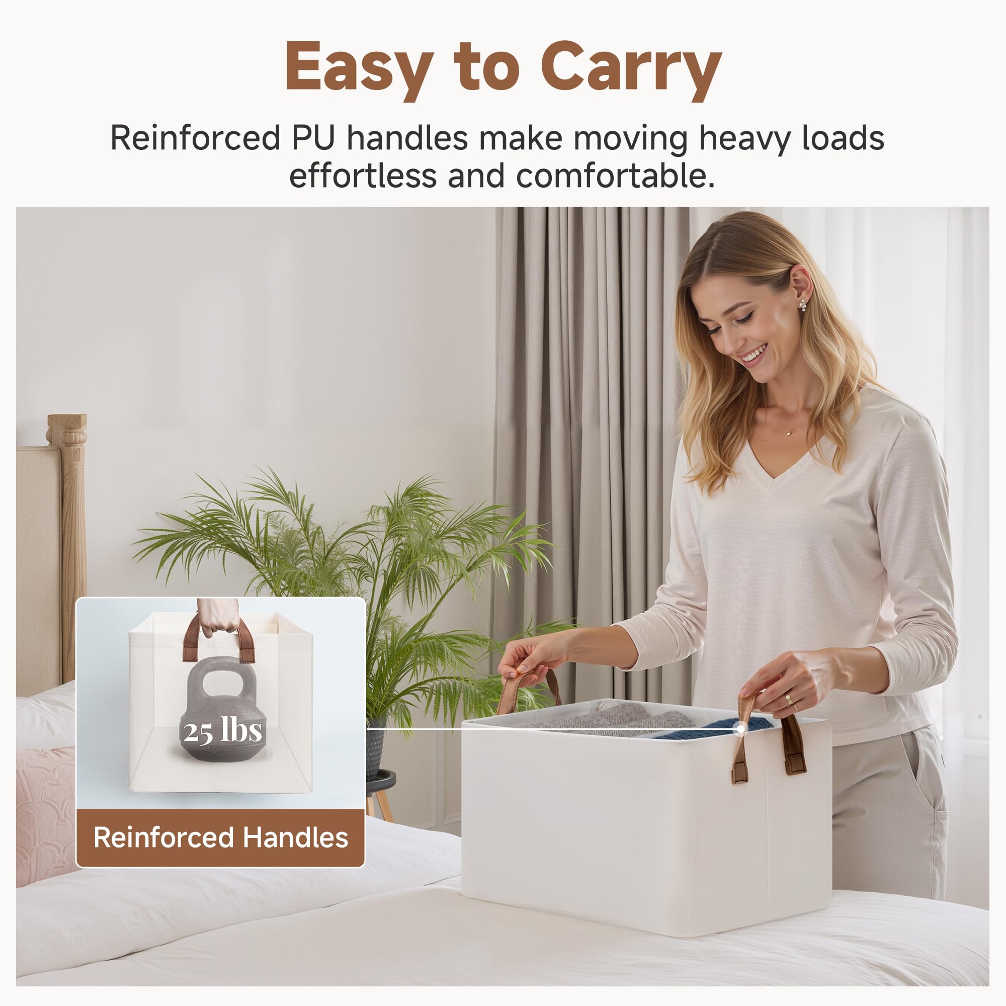 StorageWorks collapsible bins fold flat when not in use.
