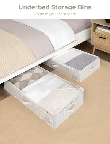 StorageWorks blanket and sweater bin protects warmth essentials in bedrooms.