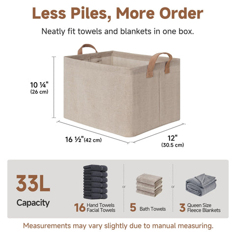 StorageWorks brown and beige bin design complements home decor.