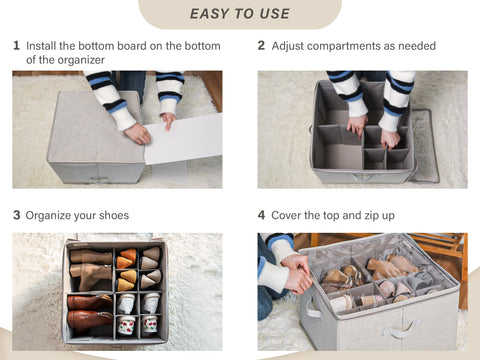 StorageWorks clear lid protects footwear while letting you see contents.
