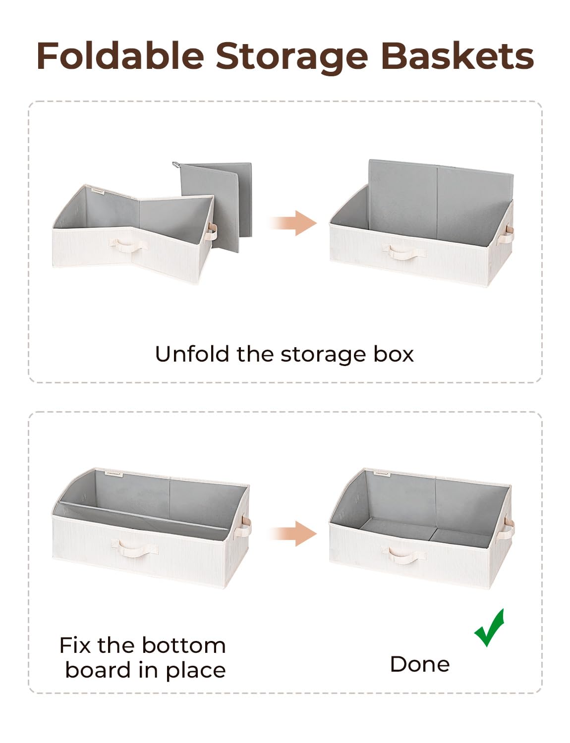StorageWorks 3-pack coordinates beige, white, and ivory storage.