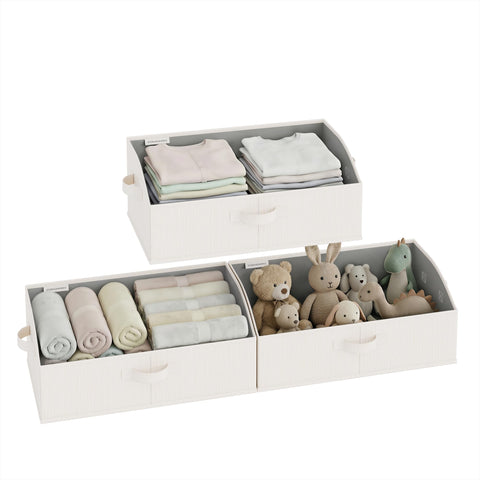 StorageWorks closet baskets trapezoid open-front design for quick visibility.