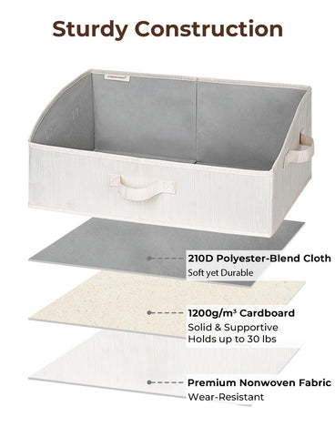 StorageWorks closet baskets fit cubbies and shelves for versatile storage.